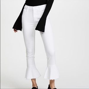 NWT Mother The Cha Cha Fray Wide Leg women Jeans Size 23